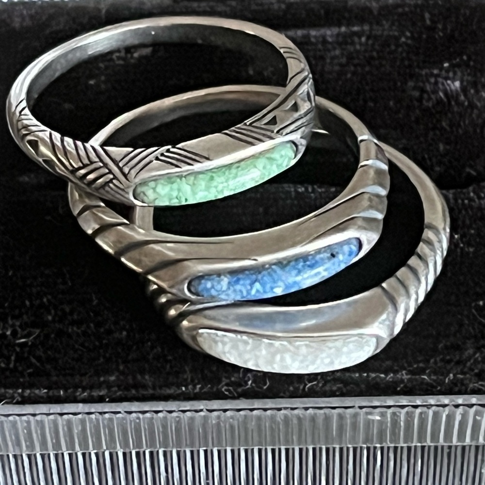CAROLYN POLLACK STERLING SILVER STACKING RING SIZE 8 1/2 includes one ring - Picture 5 of 10
